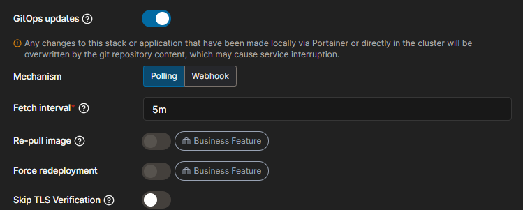 Portainer GitOps setup